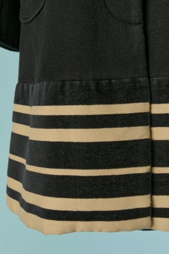 Black and beige coat and sleeveless dress ensemble CLASS ROBERTO CAVALLI