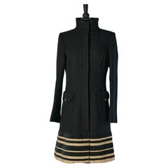 Black and beige coat and sleeveless dress ensemble CLASS ROBERTO CAVALLI