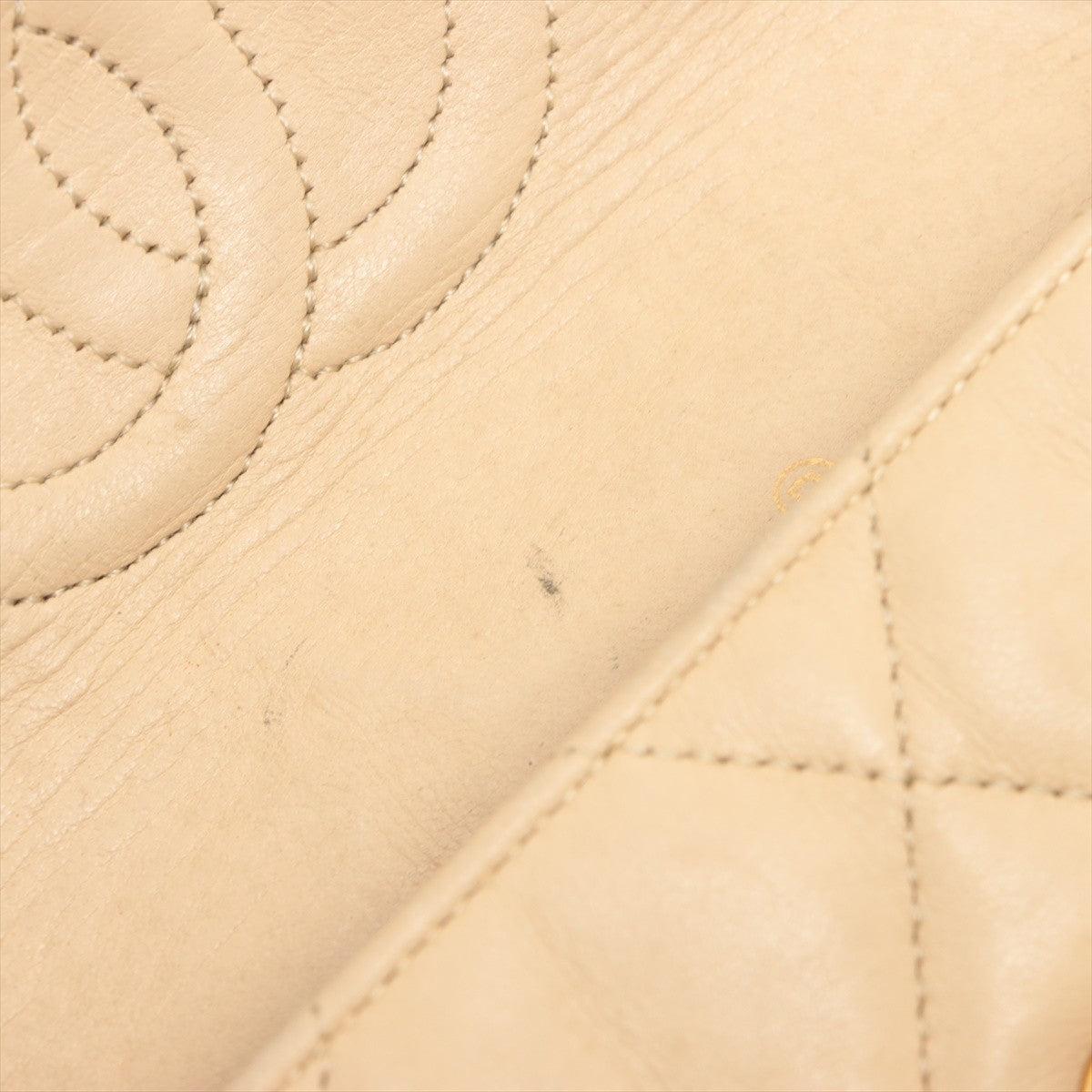 Schwarze und beige gesteppte Chanel CC Bicolor Umhängetasche aus Lammfell und Leder 5