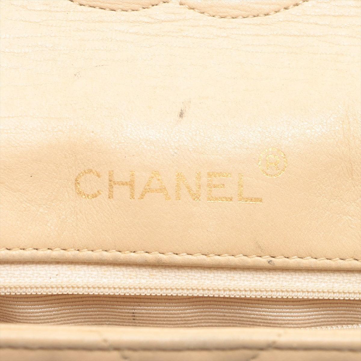 Schwarze und beige gesteppte Chanel CC Bicolor Umhängetasche aus Lammfell und Leder 4