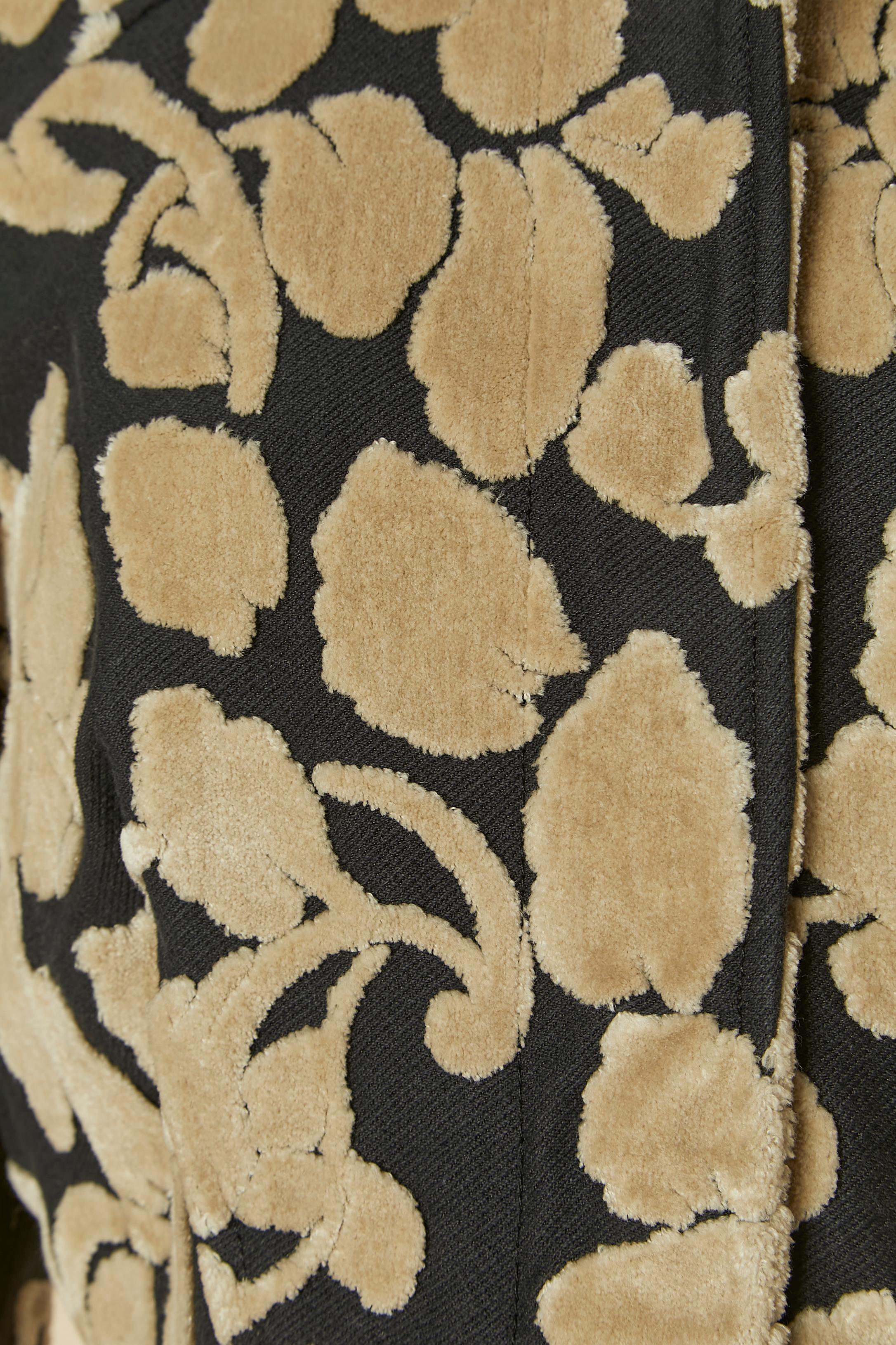 Brown Black and beige single breasted tapestry coat GALLIANO For Sale