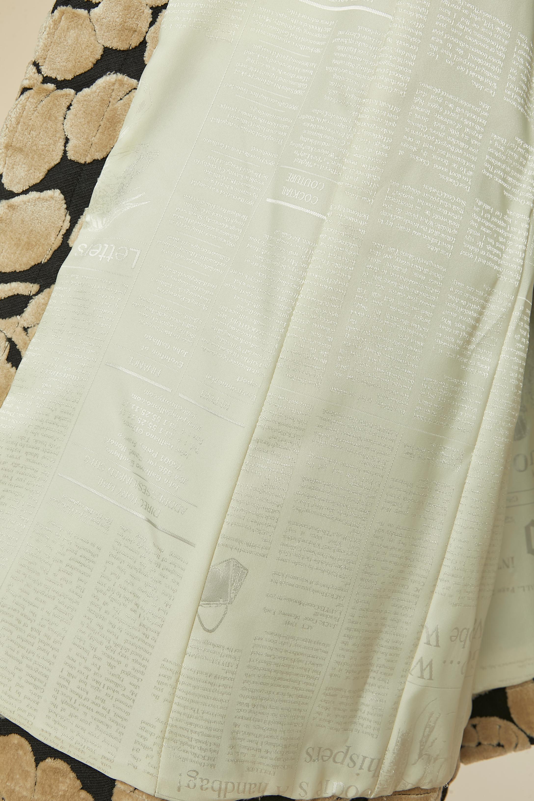 Black and beige single breasted tapestry coat GALLIANO For Sale 1