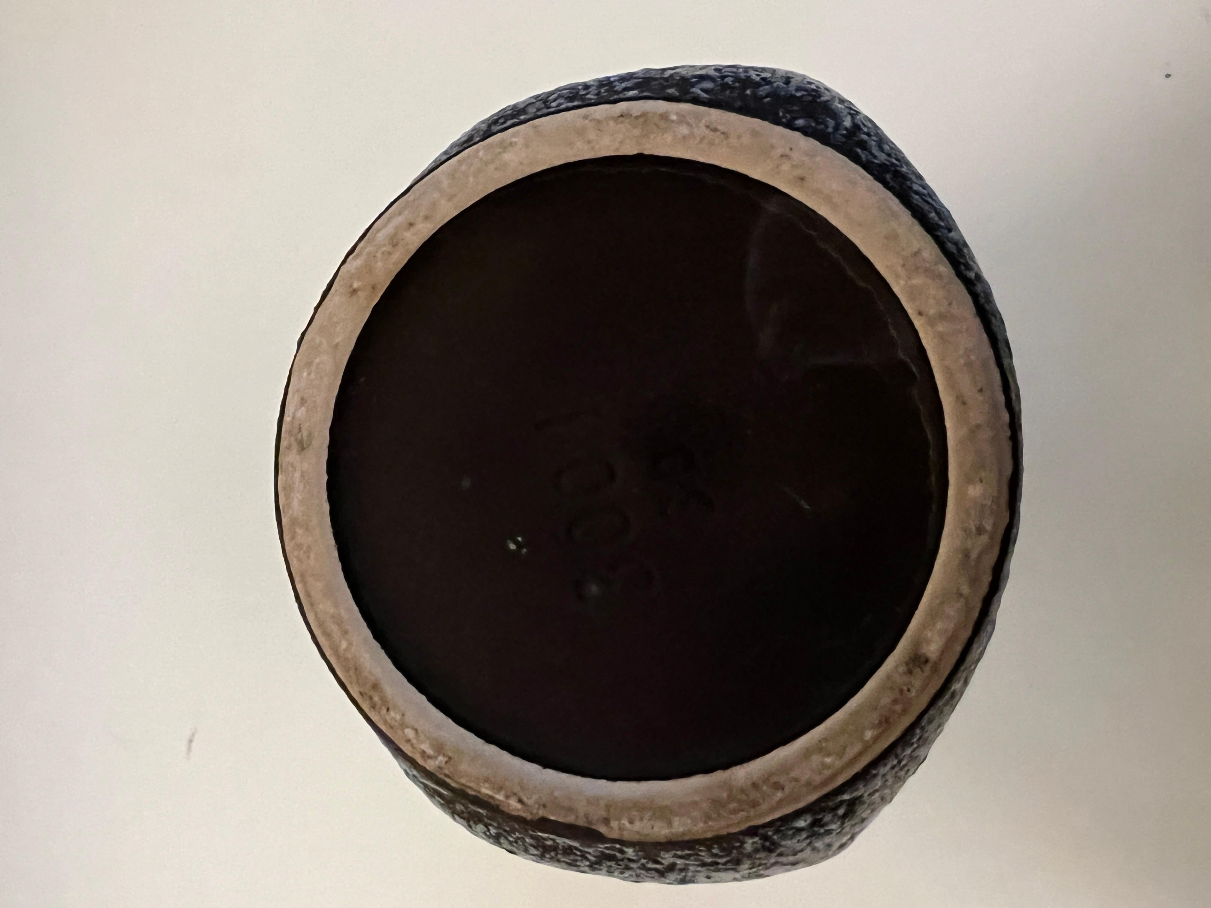 Black and Blue German Fat Lava Pitcher, 1960s 4