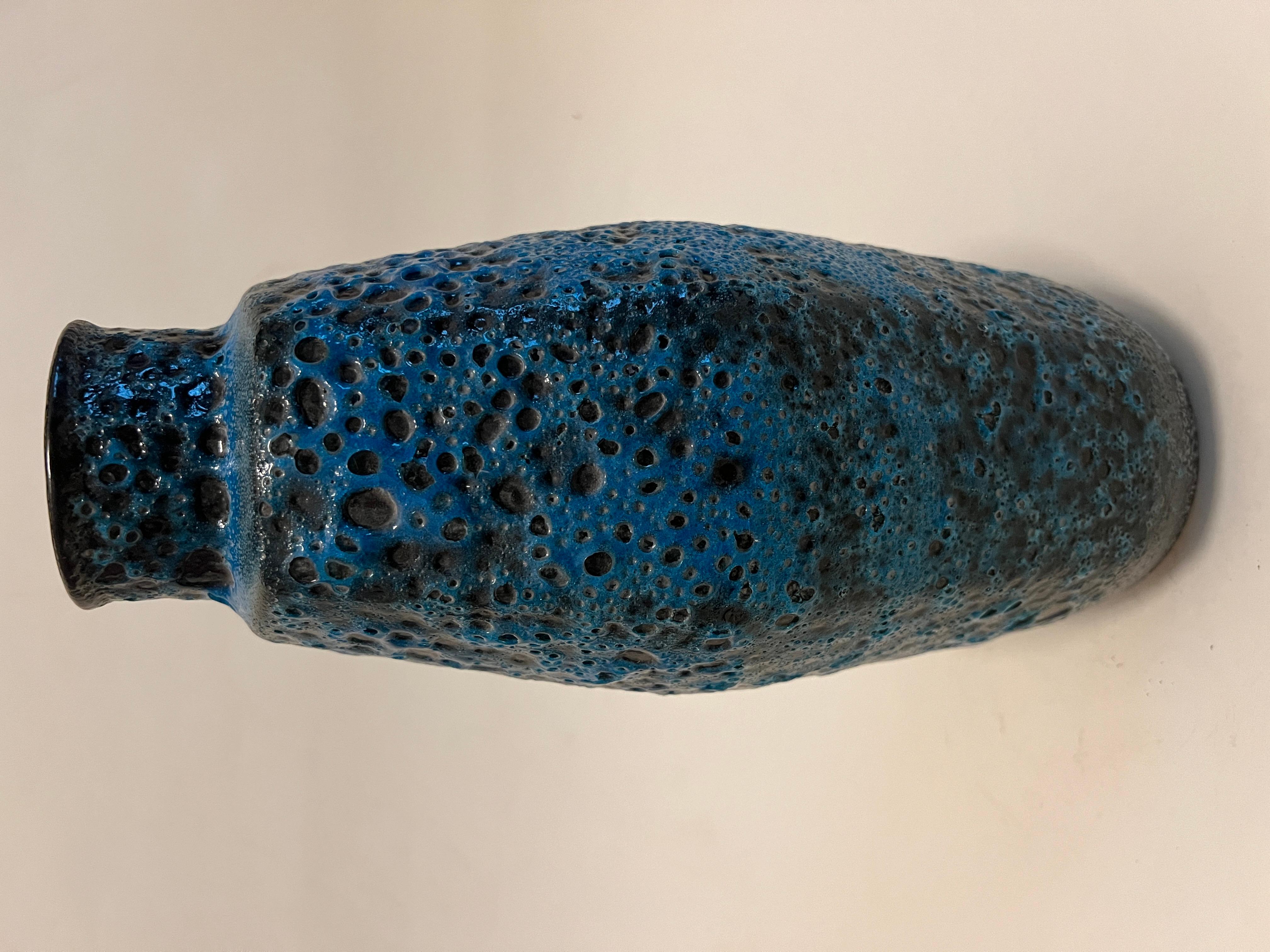 Mid-20th Century Black and Blue German Fat Lava Pitcher, 1960s