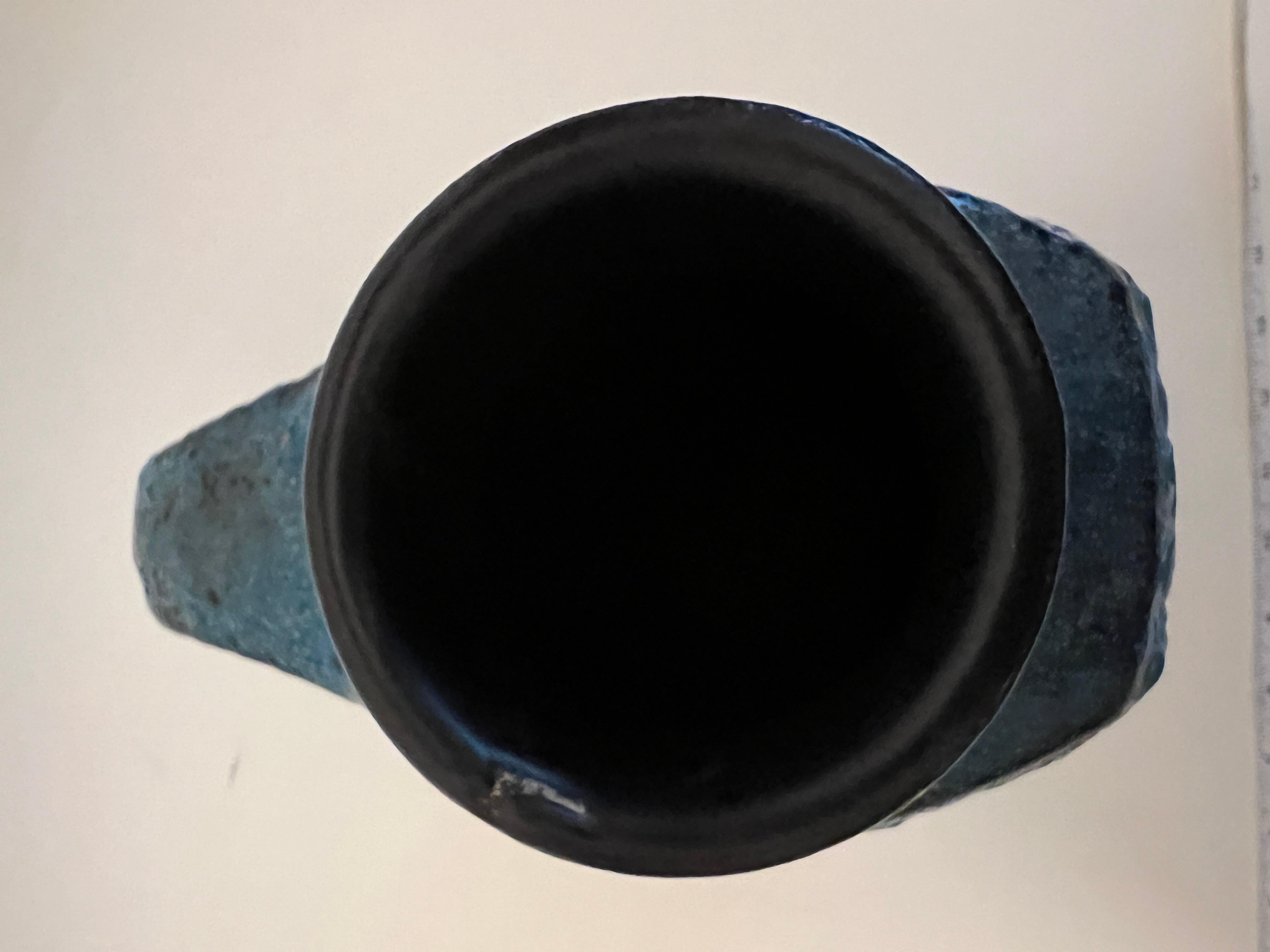 Pottery Black and Blue German Fat Lava Pitcher, 1960s