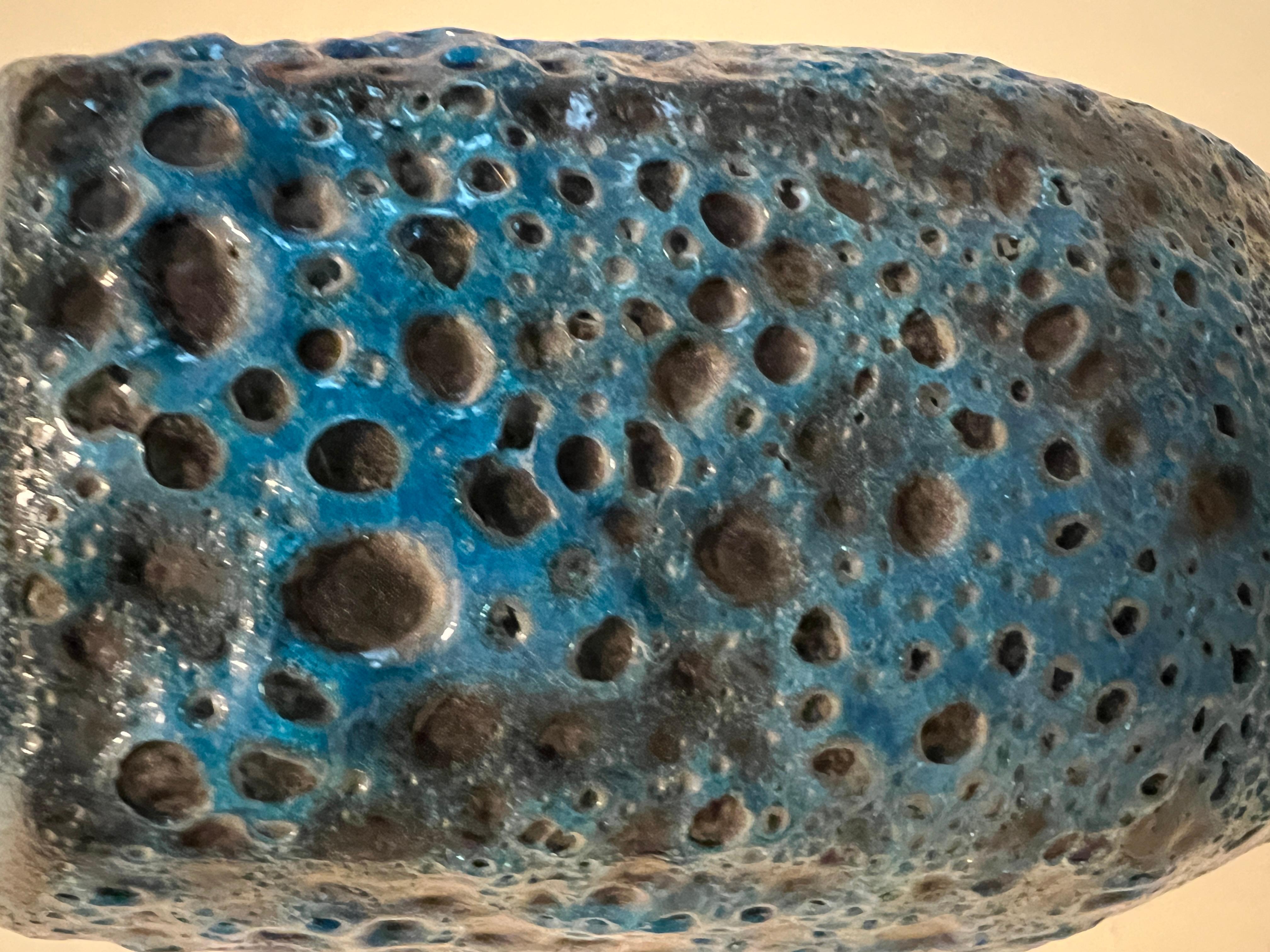 Black and Blue German Fat Lava Pitcher, 1960s 1