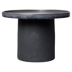 Black and blue glazed ceramic table by Mia Jensen, 2025.