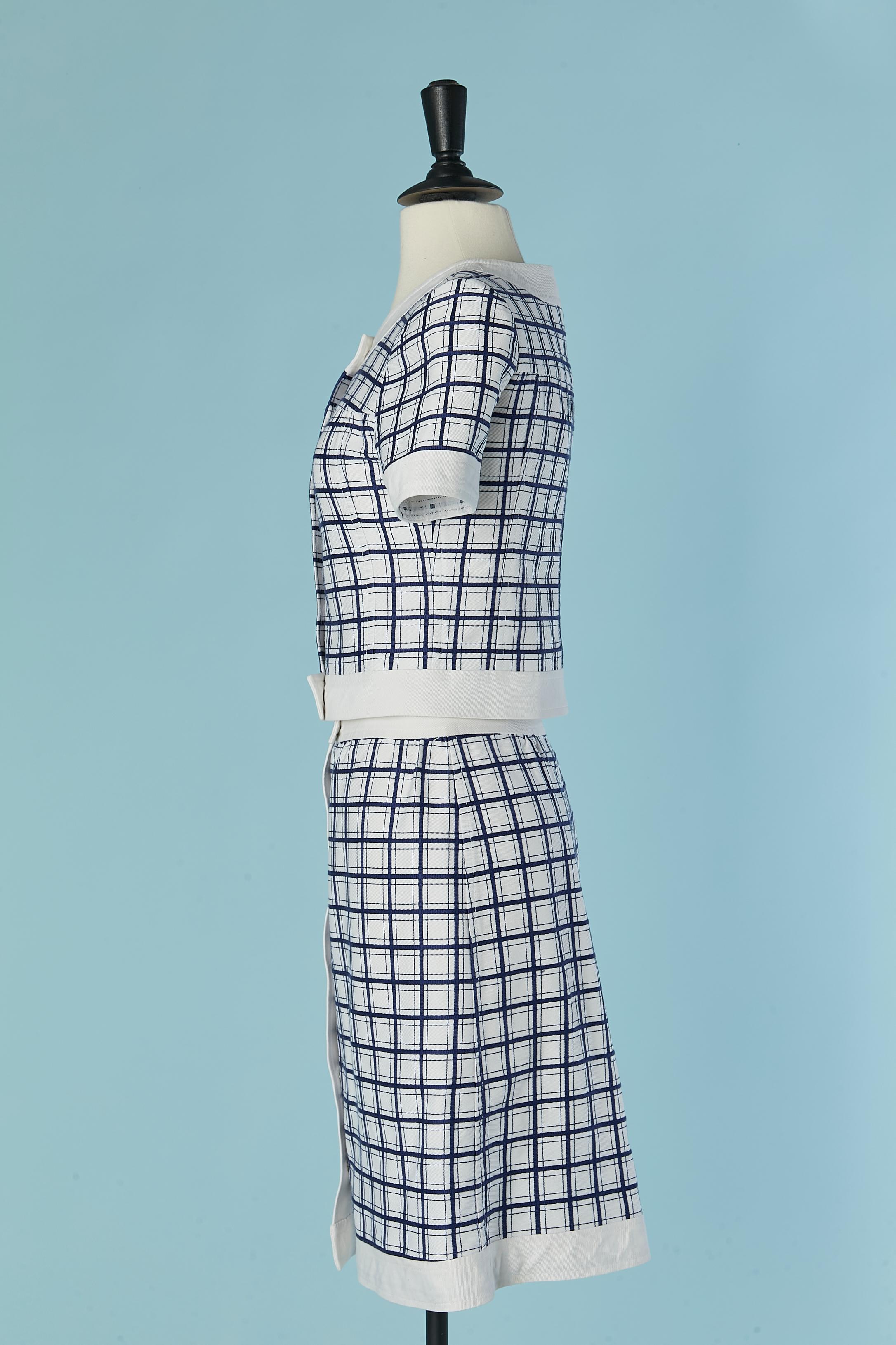 Women's Black and blue skirt suit with check pattern COURREGES Hyperbole
