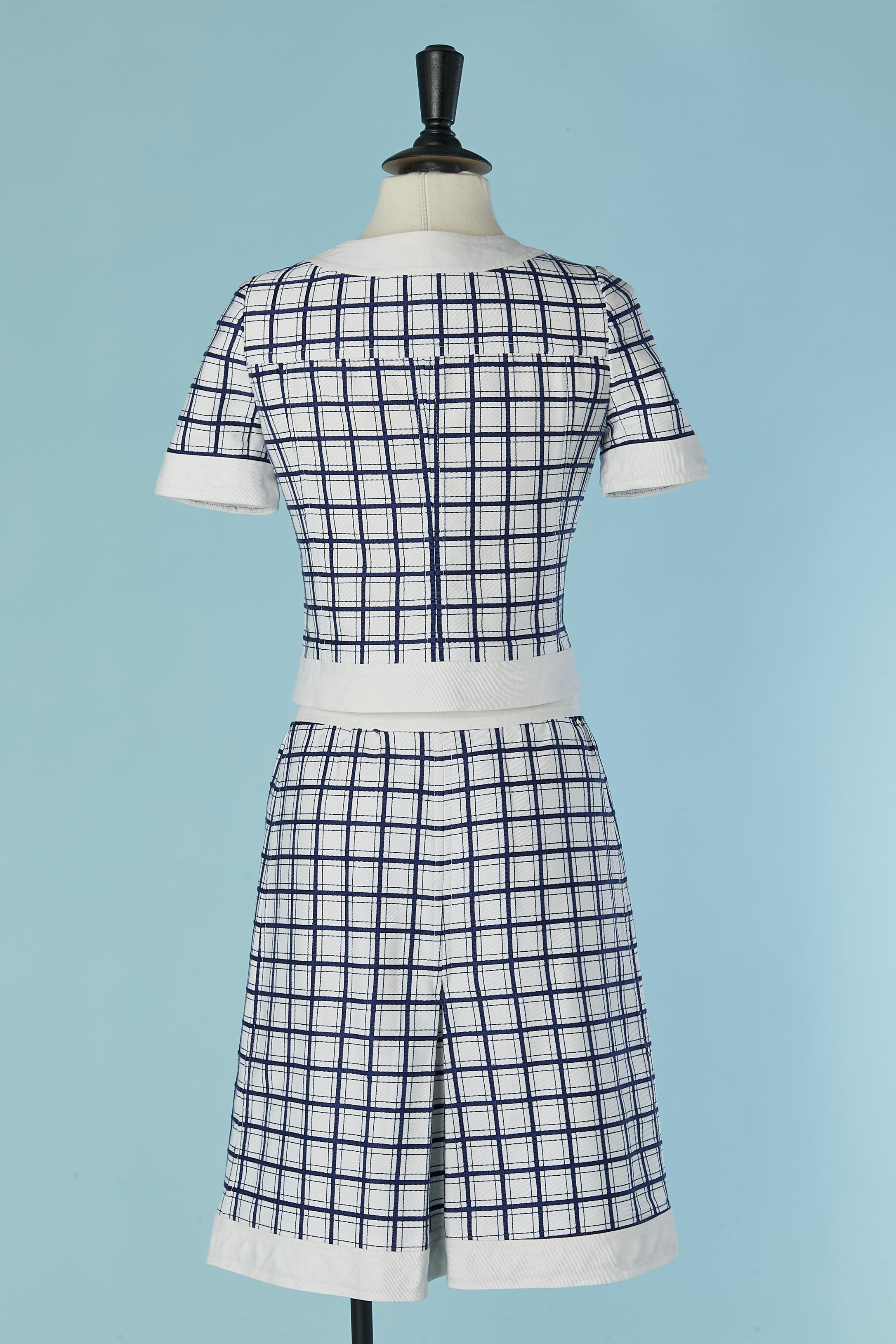Black and blue skirt suit with check pattern COURREGES Hyperbole 1