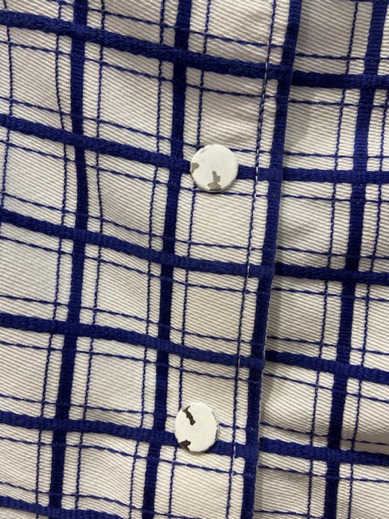 Black and blue skirt suit with check pattern COURREGES Hyperbole 2