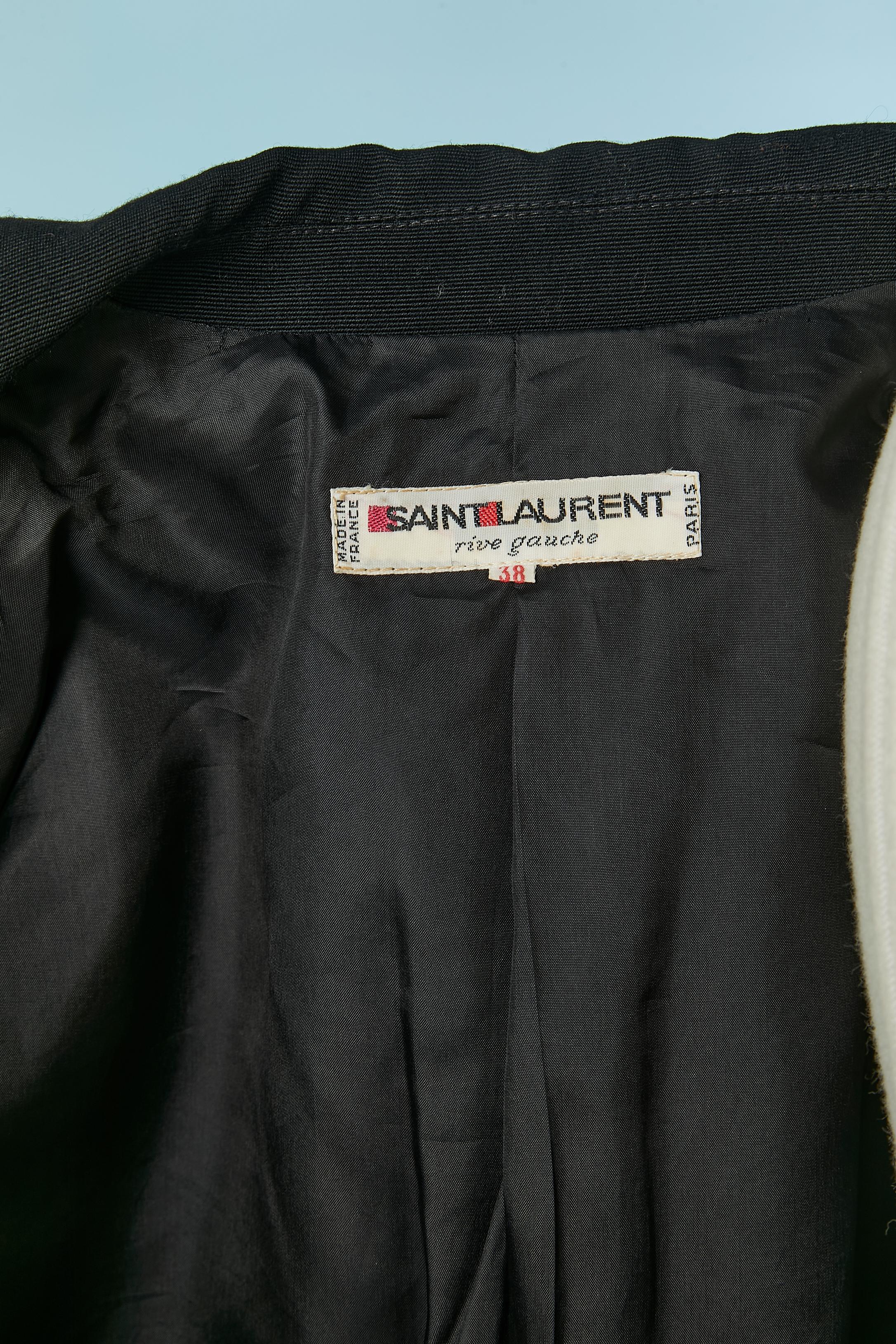 Black and blue wool skirt-suit SAINT LAURENT Rive Gauche Circa 1980 For Sale 6