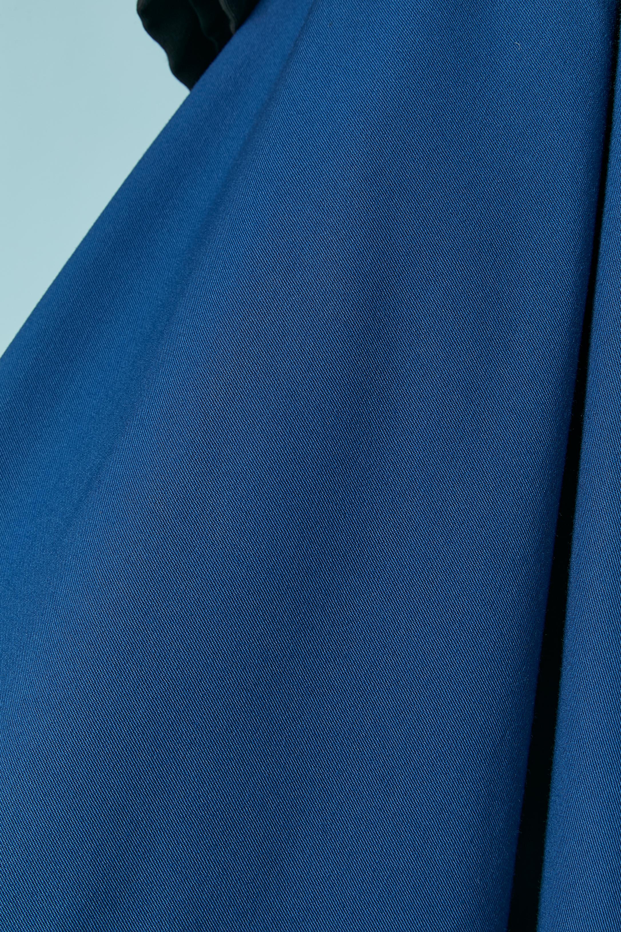 Black and blue wool skirt-suit SAINT LAURENT Rive Gauche Circa 1980 For Sale 2