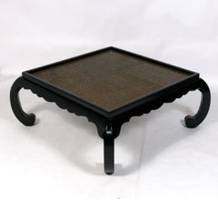 Black and Brass Chinoiserie Coffee Table