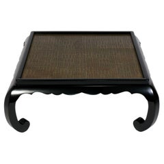 Black and Brass Chinoiserie Coffee Table