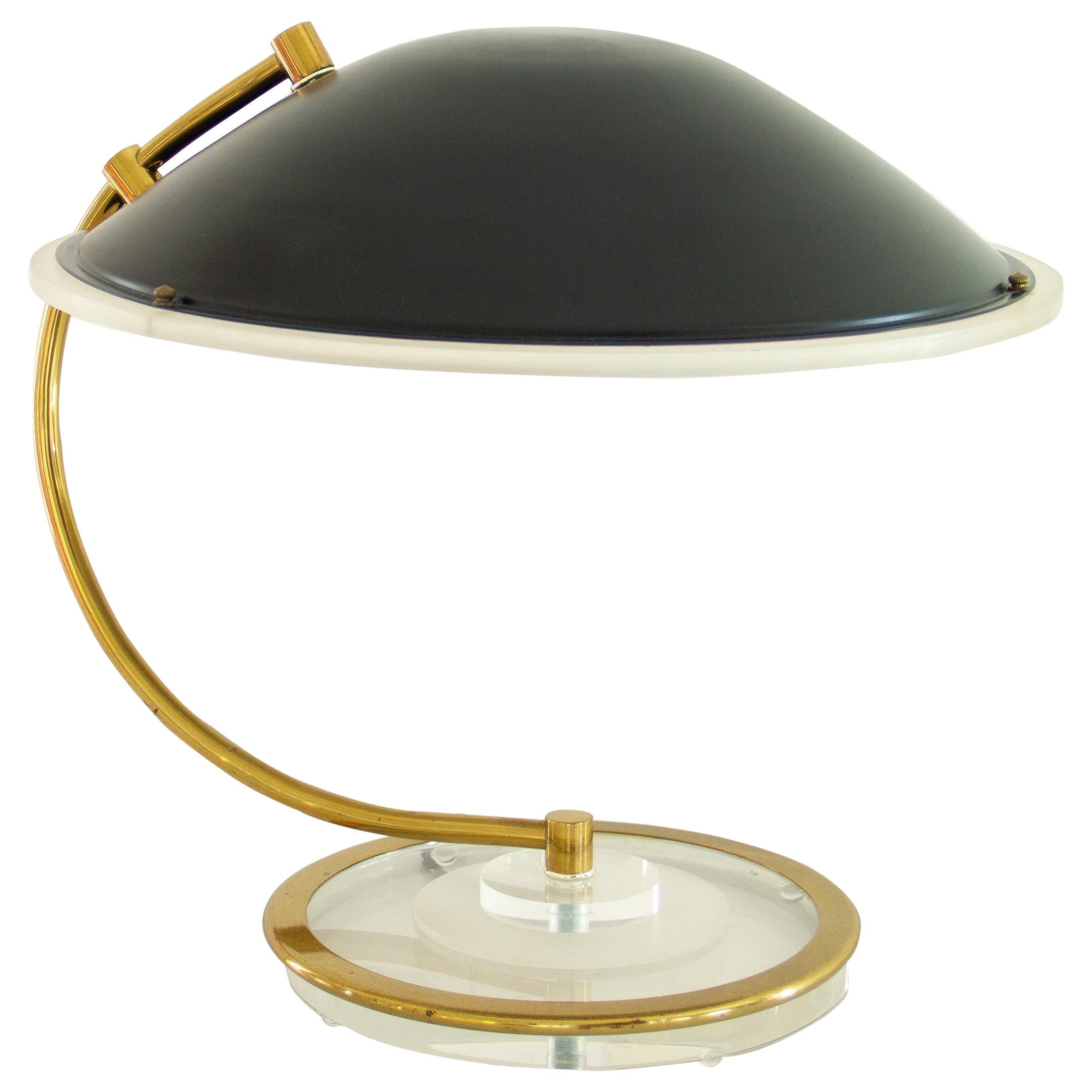Black and Brass Desk Lamp by Bauer, 1983