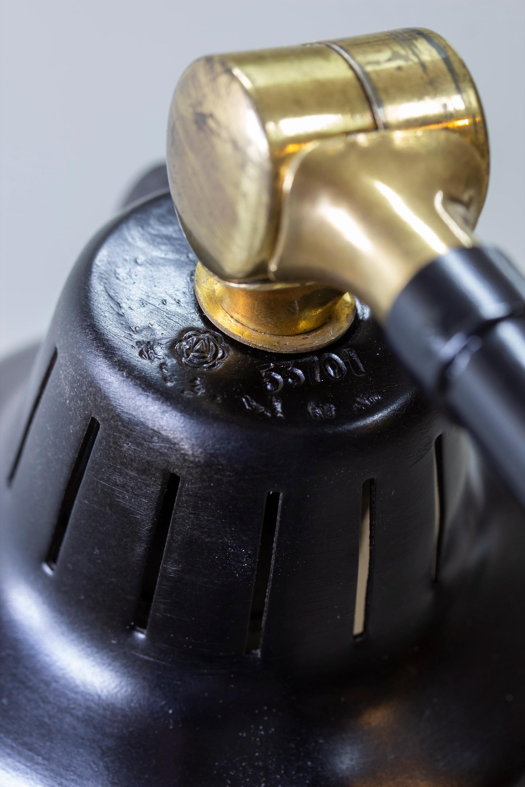 Black and brass floor lamp model 53701 by Uppsala Armaturfabrik, Sweden 1950s For Sale 2