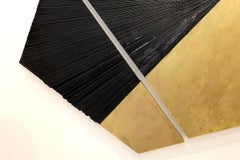 Black and Brass Fragments Collection Contemporary Epoxy Resin Wall Artwork