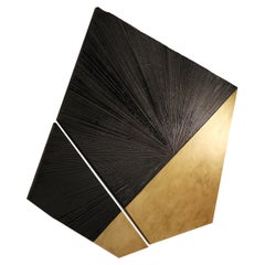 Colección Fragmentos de latón y negro Obra de arte contemporánea para pared en resina epoxi Colección Fragmentos de latón y negro Obra de arte contemporánea para pared en resina epoxi