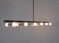 Black and Brass Linear Chandelier