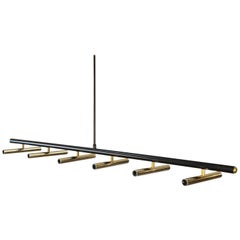 Black and Brass Linear Chandelier