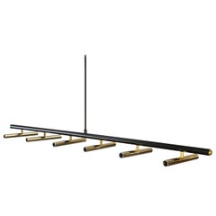 Black and Brass Linear Chandelier