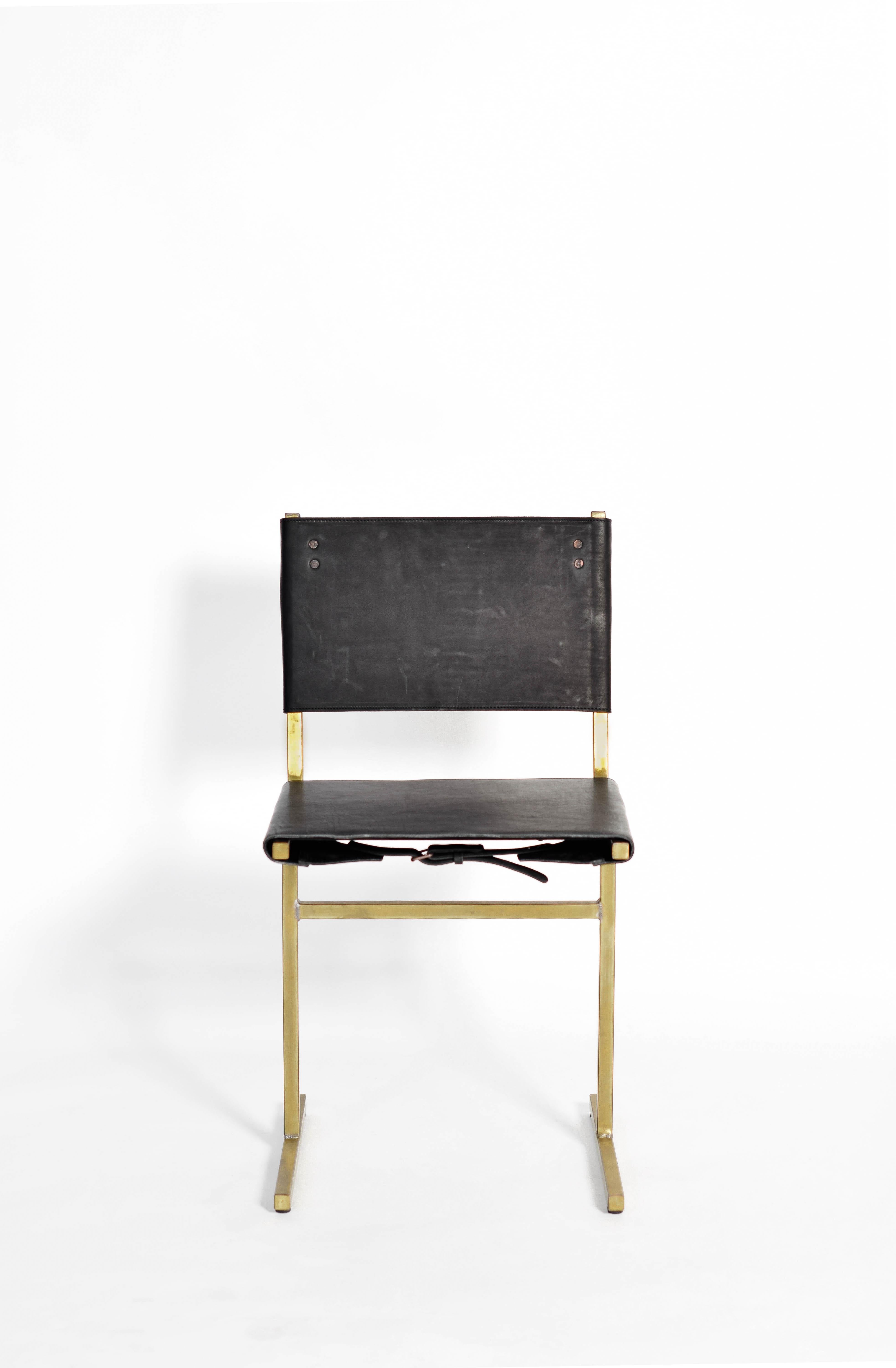 Modern Black and Brass Memento Chair, Jesse Sanderson For Sale