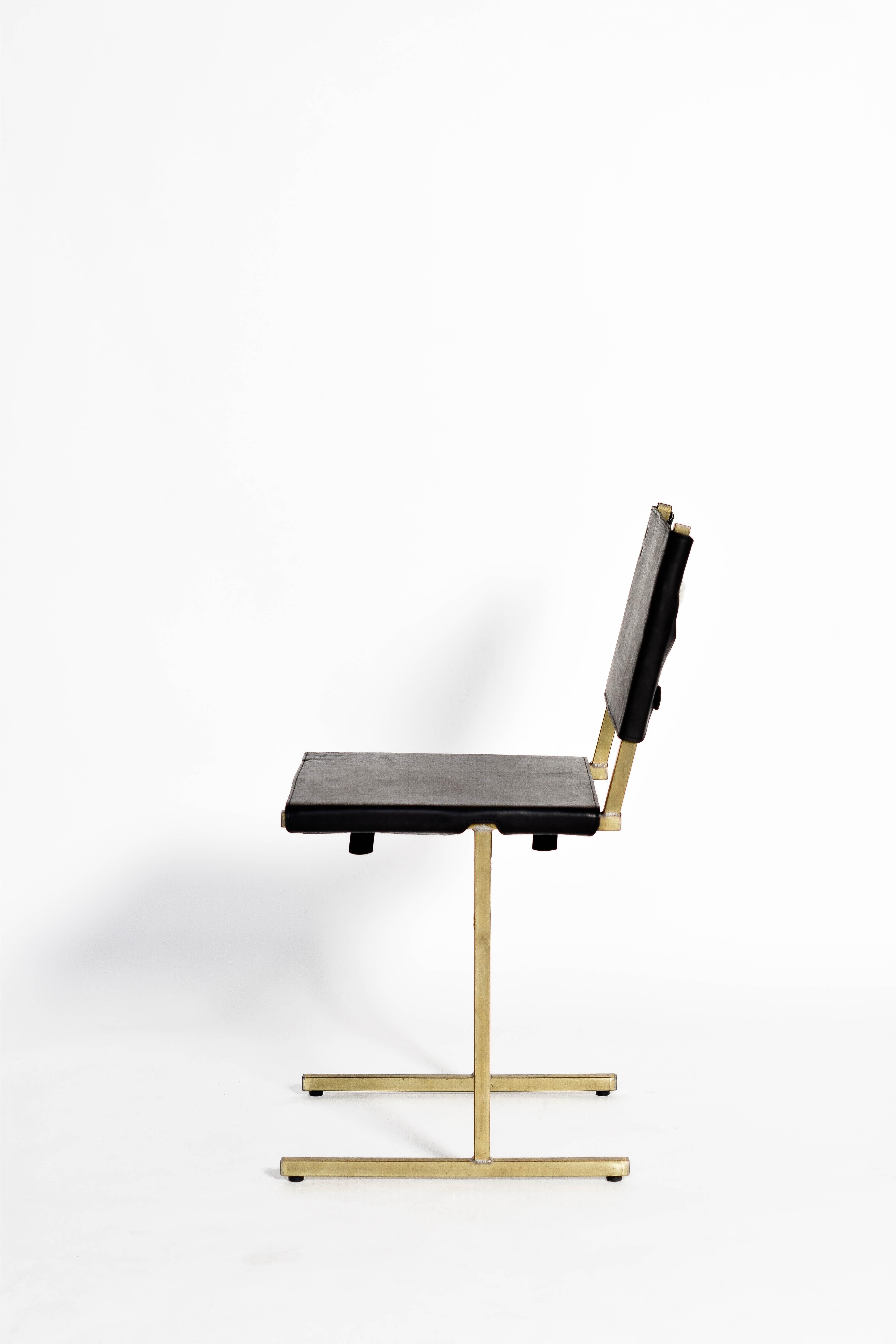 Dutch Black and Brass Memento Chair, Jesse Sanderson For Sale