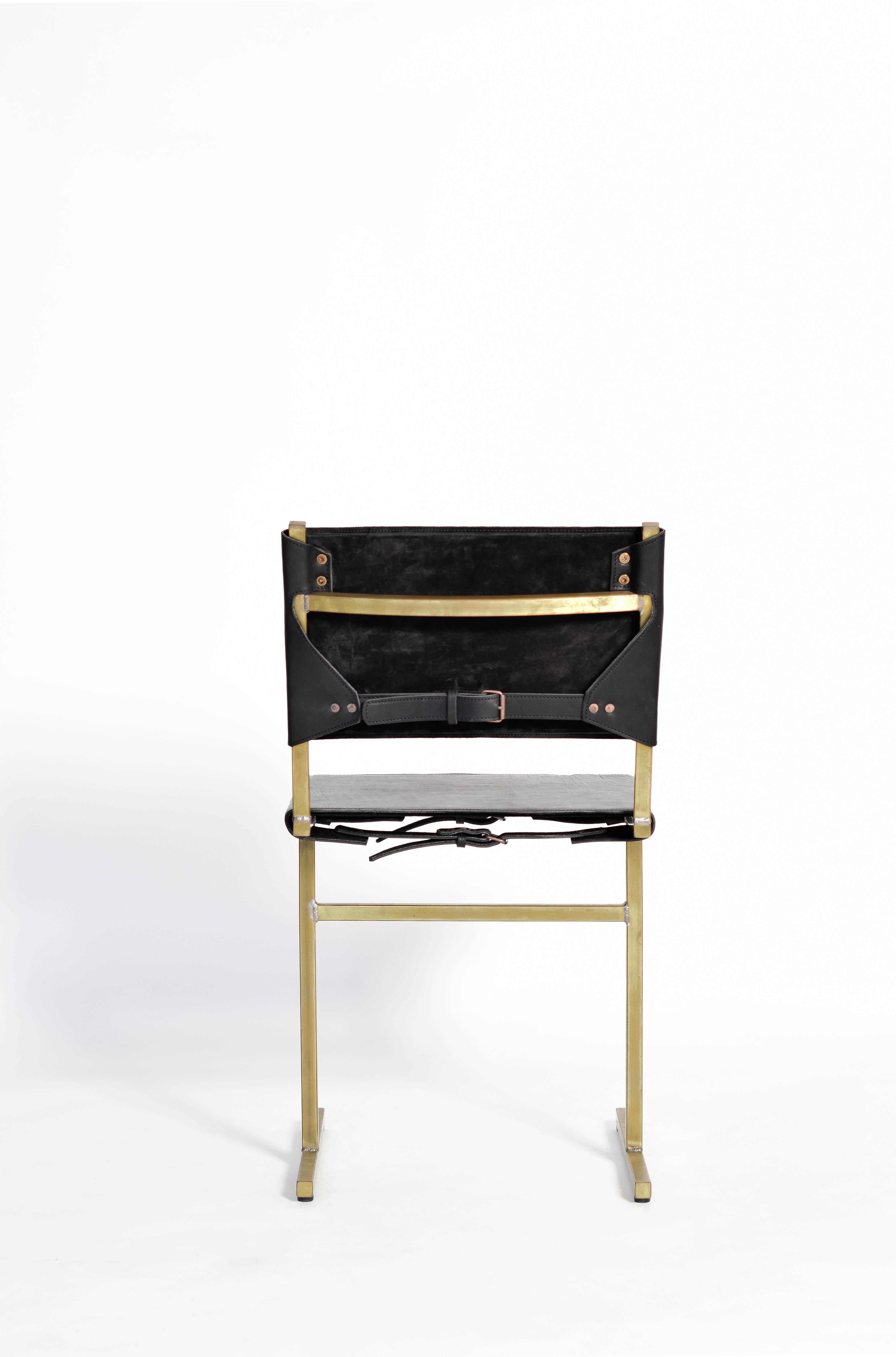 Contemporary Black and Brass Memento Chair, Jesse Sanderson For Sale