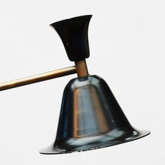 Black and Brass Midcentury Italian "Stilnovo" Table Lamp on Marble Base