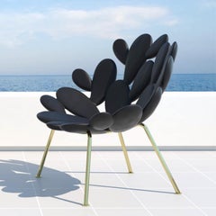 Black and Brass Outdoor Cactus Chair by Marcantonio, Made in Italy