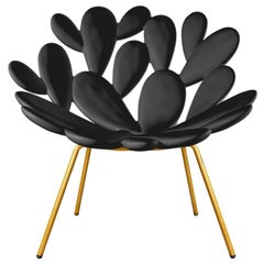 In Stock in Los Angeles, Black and Brass Outdoor Cactus Chair by Marcantonio