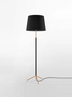 Black and Brass Pie de Salón G1 Floor Lamp by Jaume Sans