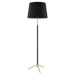 Black and Brass Pie de Salón G1 Floor Lamp by Jaume Sans