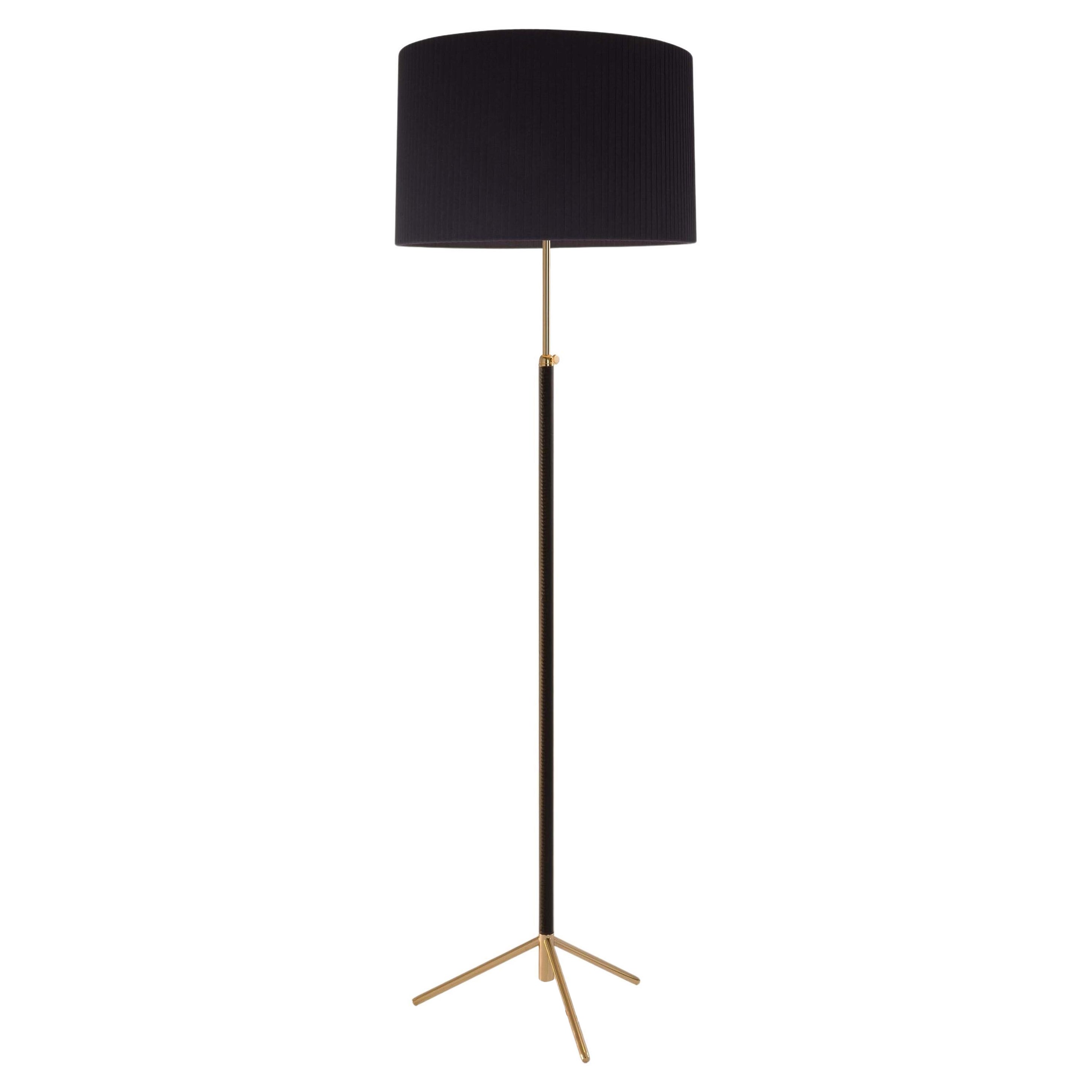 Black and Brass Pie De Salón G2 Floor Lamp by Jaume Sans For Sale