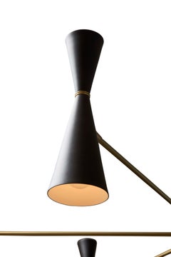 Black and Brass Radial Chandelier by Lawson-Fenning