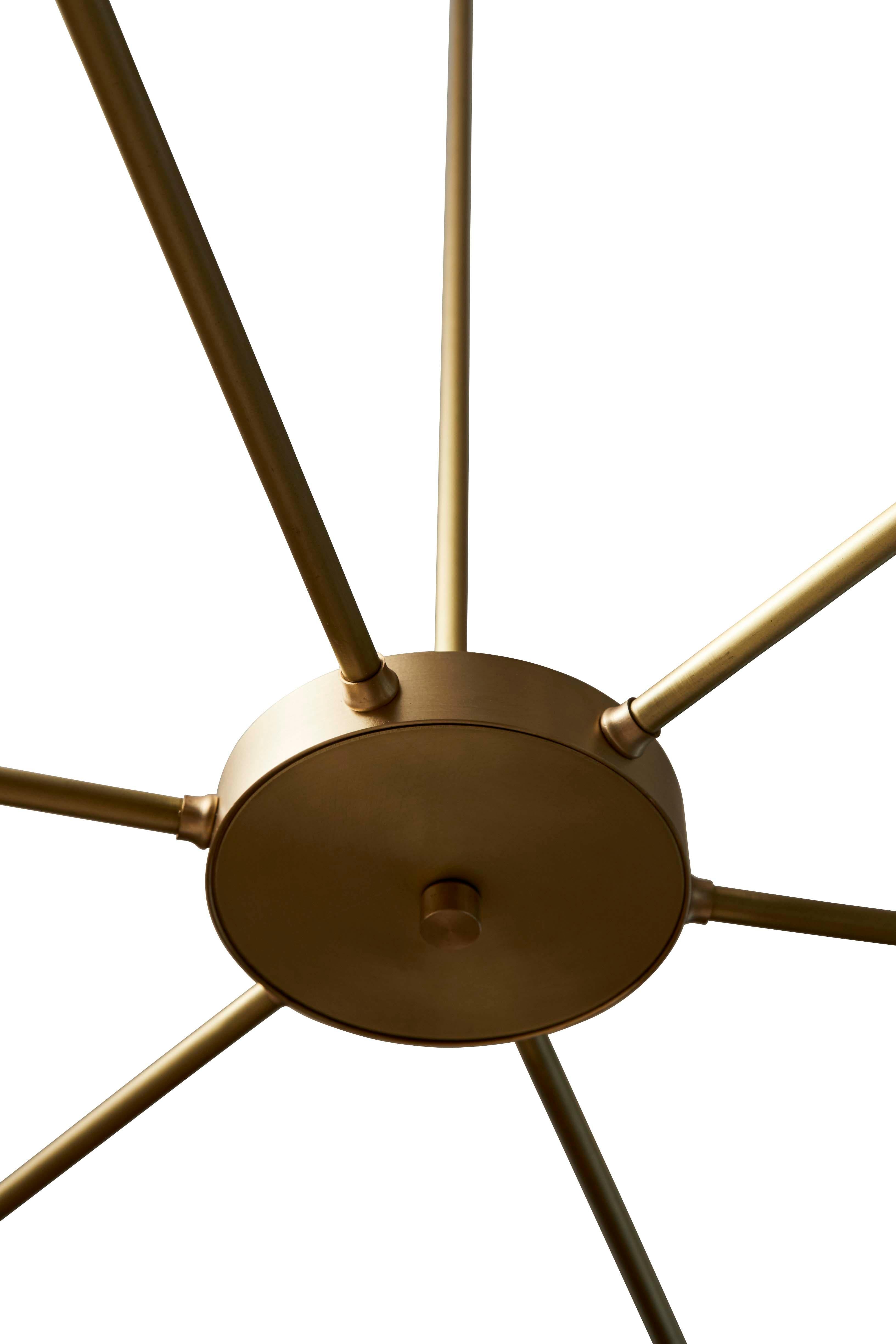 Mid-Century Modern Black and Brass Radial Chandelier by Lawson-Fenning