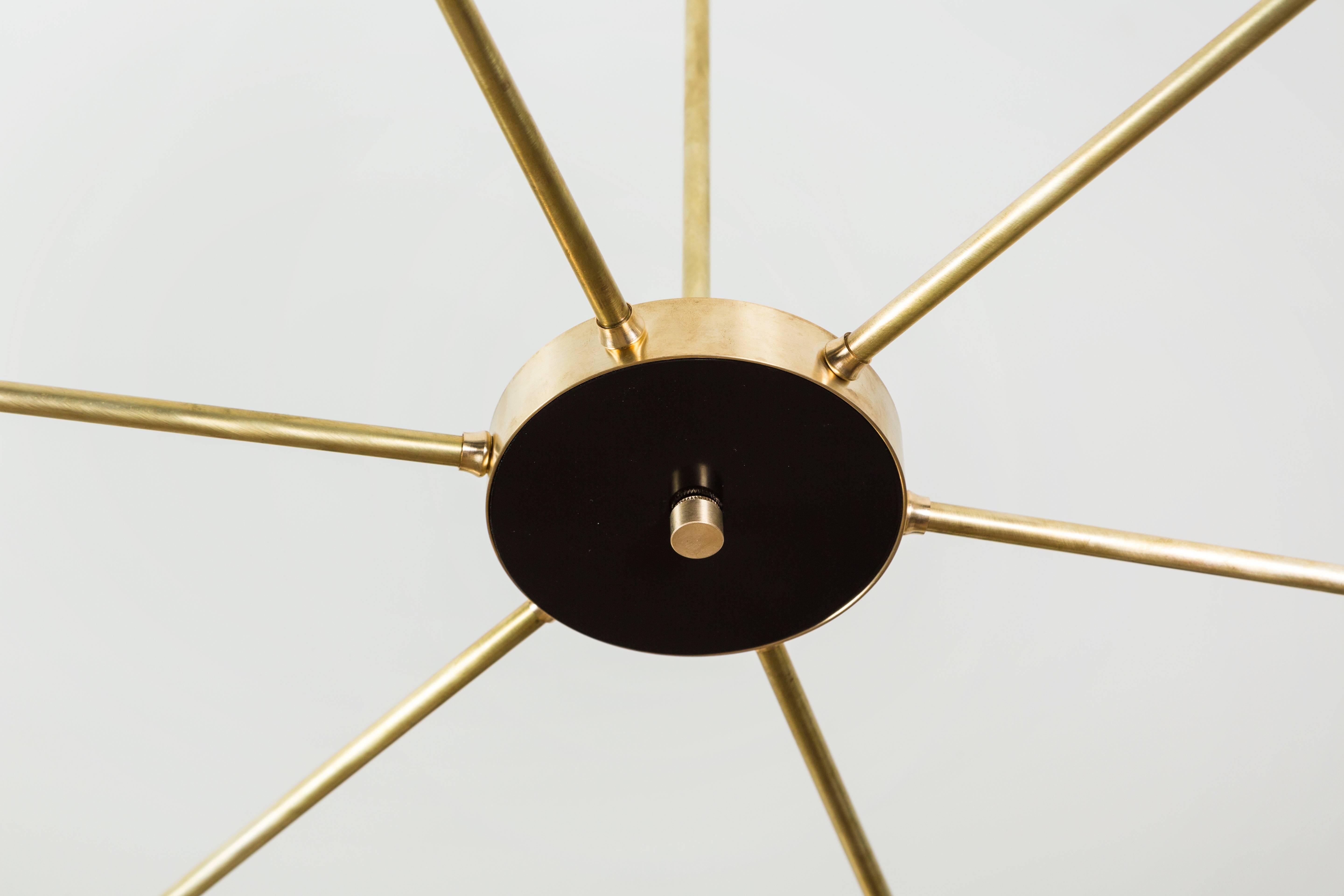 Black and Brass Radial Chandelier by Lawson-Fenning In New Condition In Los Angeles, CA