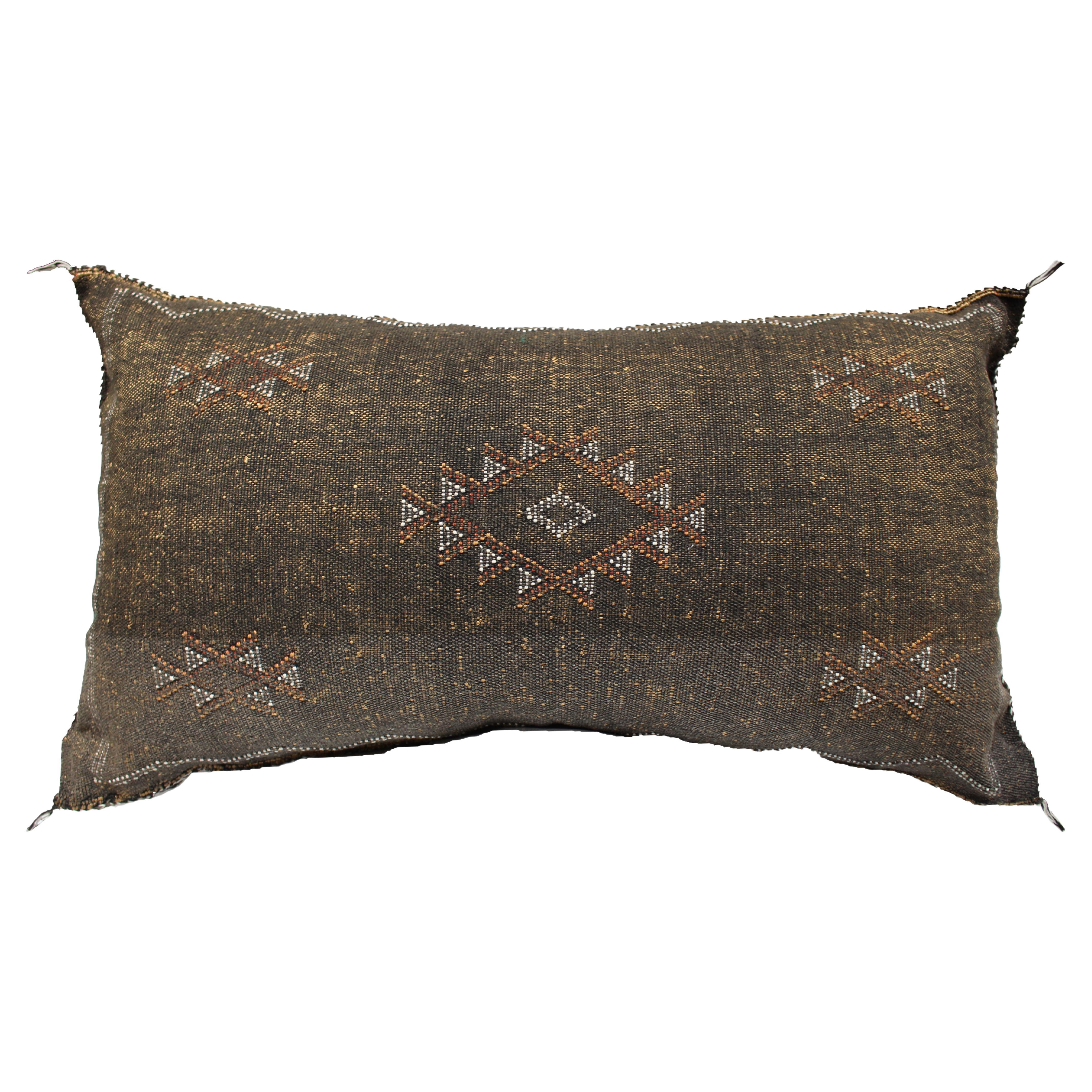 Black and Bronze 35"L Moroccan Accent Pillow