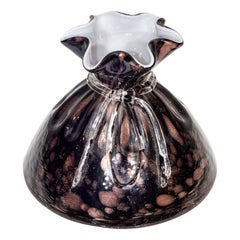 Black and Bronze Murano Glass Vase