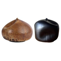 Black and brown couple Ceramic Stoneware, One-of-a-Kind Vase by Skoby Joe