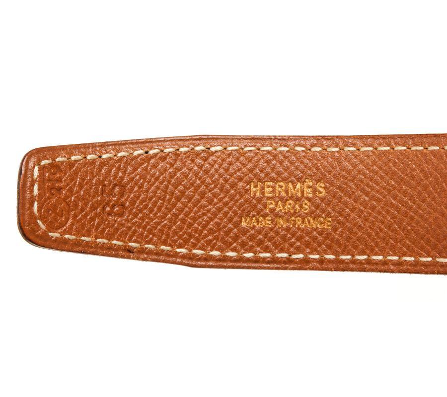 Black and brown leather Hermes reversible Mini Constance belt  1