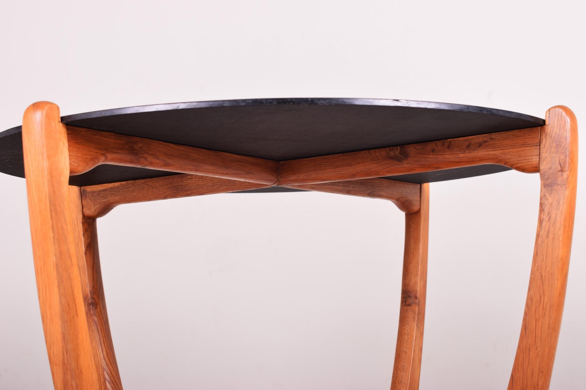 Mid-20th Century Black and Brown Mid Century Coffee Table, Made in Czechia. 1960s. Fully Restored For Sale