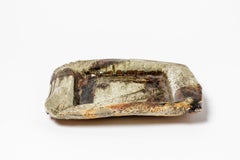 Black and Brown Stoneware Ceramic Plate or Dish by Barbara Delfosse Design