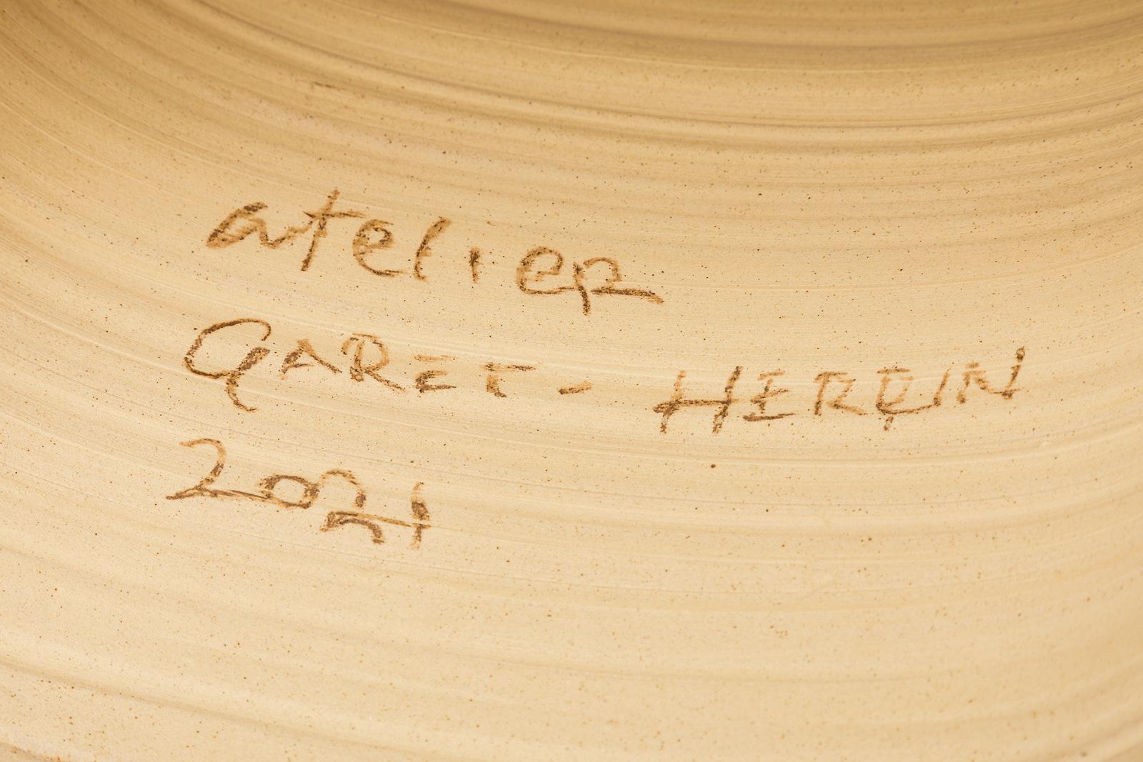 Schwarzer und brauner Keramikhocker aus Steingut von Roz Herrin La Borne Table 11/11 im Angebot 5
