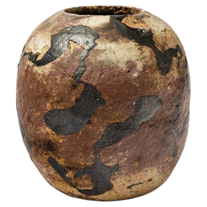 Black and Brown Unique Abstract Ceramic Vase by David Whitehead La Borne For Sale