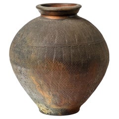 Vase de sol en céramique de grès noir et marron du 20ème siècle par Steen Kepp 1975