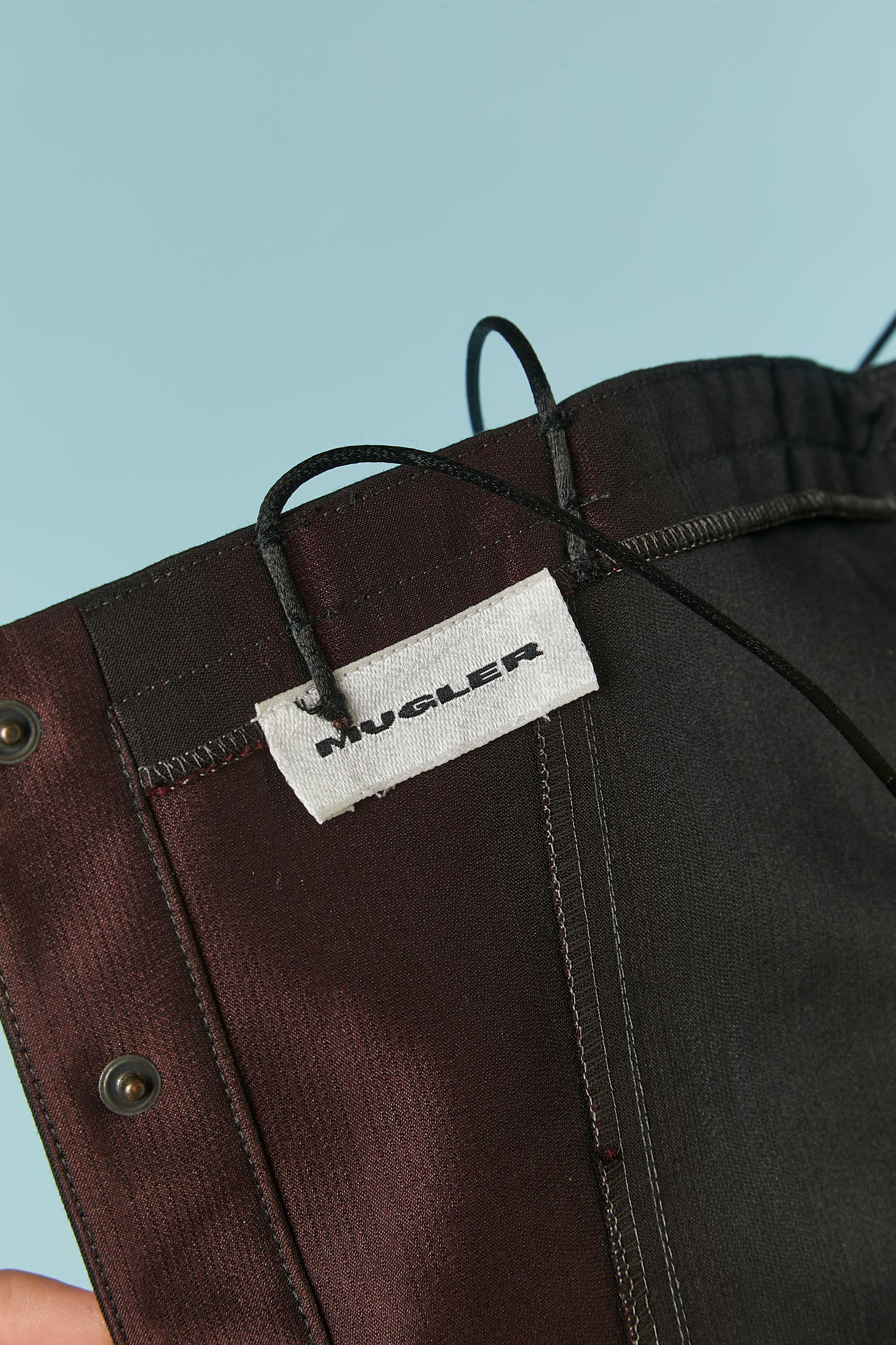 Schwarzes und burgunderfarbenes Bustier aus Degradé mit Spaghettiträgern MUGLER im Angebot 2