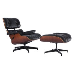 Black and Cherry Herman Miller Eames Lounge Chair and Ottoman
