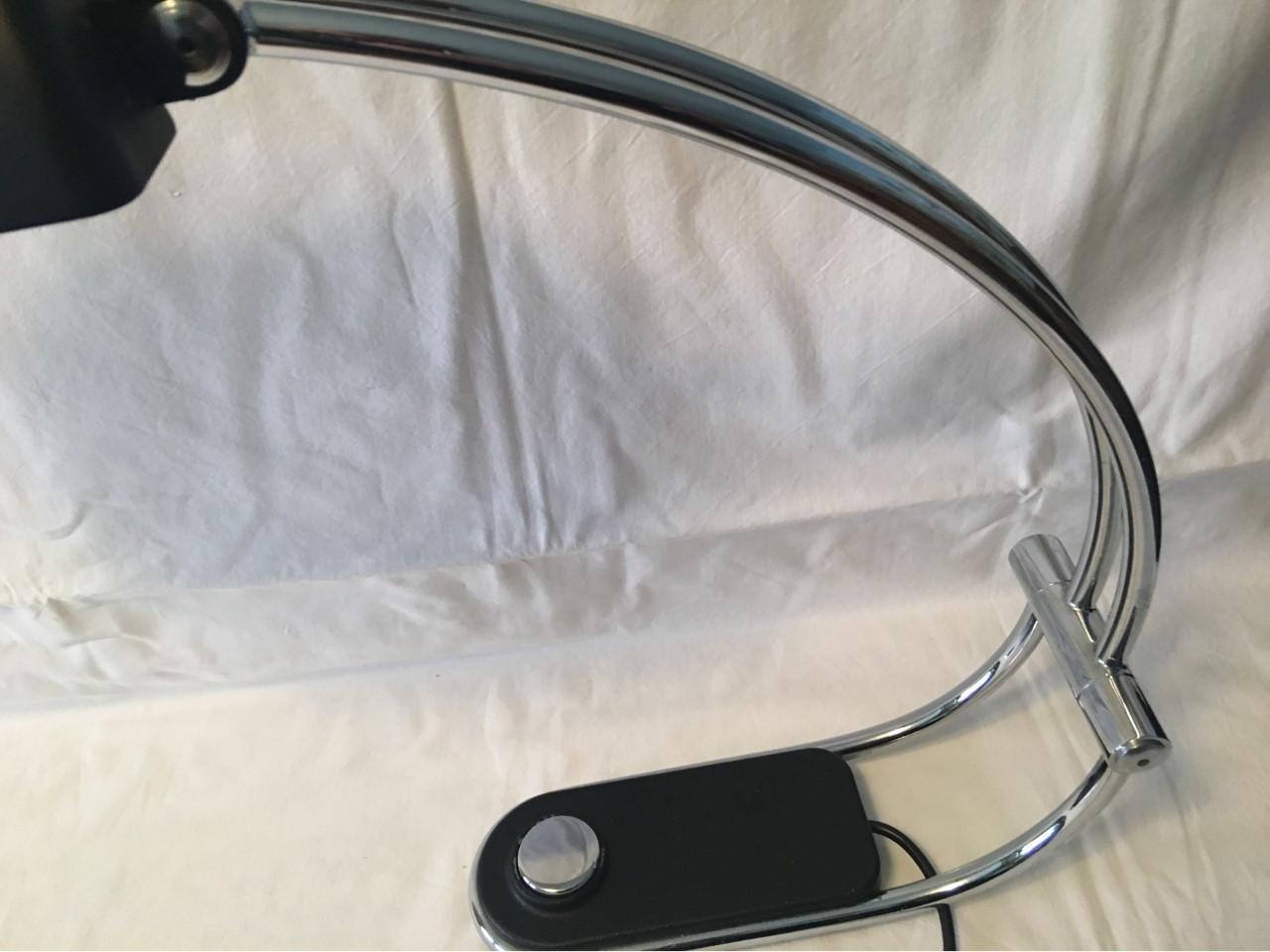 Black and Chrome 1970s German Desk Lamp by Egon Hillebrand For Sale 5