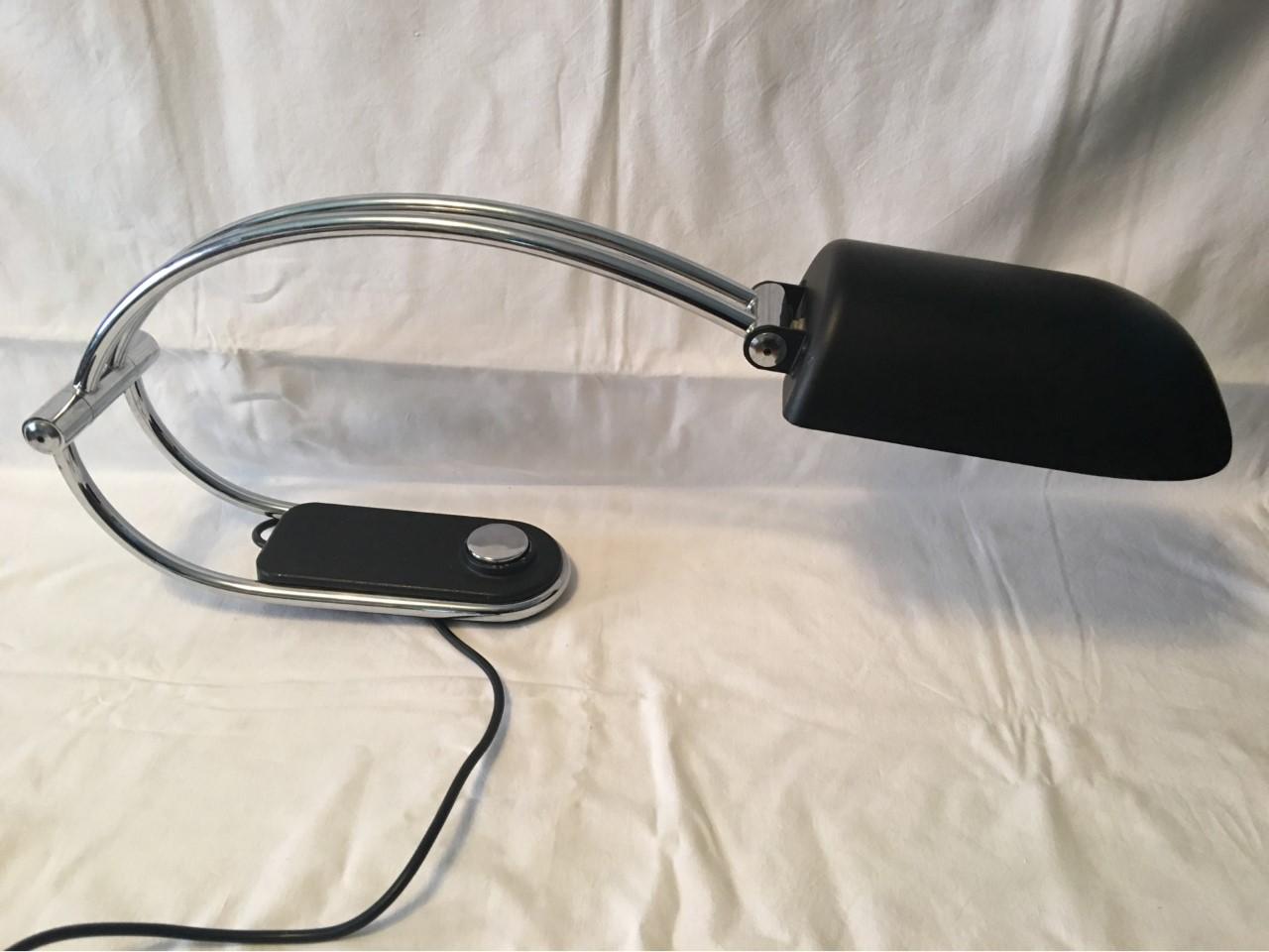 Black and Chrome 1970s German Desk Lamp by Egon Hillebrand For Sale 8